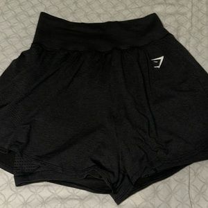 Gymshark Vital Seamless 2.0 2-in-1 Shorts - Black Marl Size L